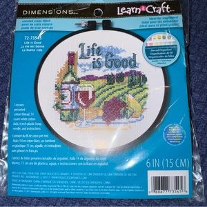 Learn-A-Craft Life is Good Counted Cross Stitch Kit, 14ct, 6-Inch